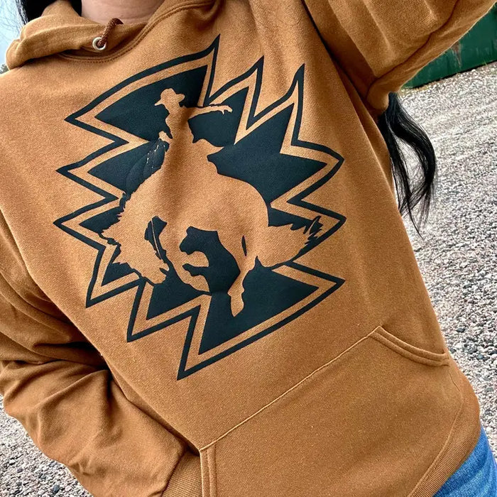 Buckin' Aztec Hoodie-Sweatshirts-[Womens_Boutique]-[NFR]-[Rodeo_Fashion]-[Western_Style]-Calamity's LLC