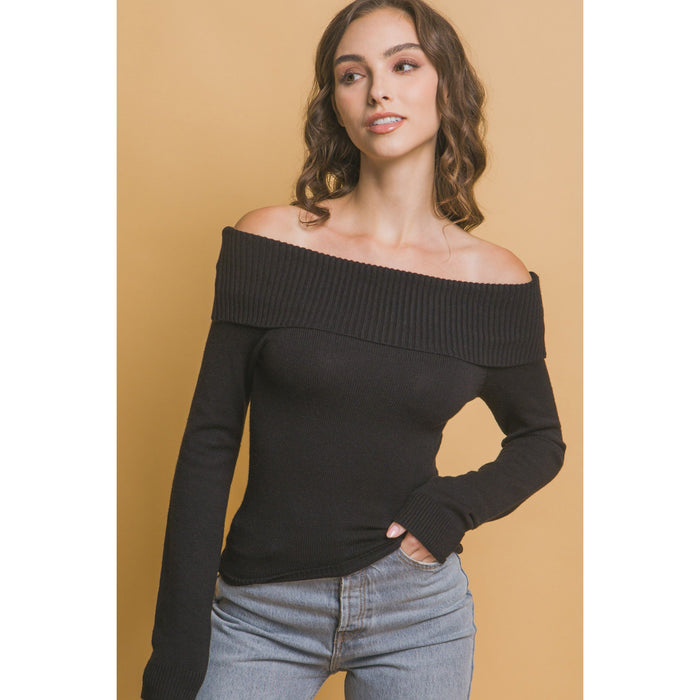 Bardot Top-Long Sleeves-[Womens_Boutique]-[NFR]-[Rodeo_Fashion]-[Western_Style]-Calamity's LLC