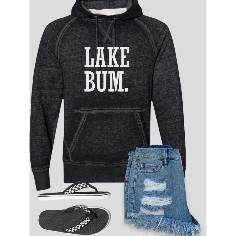 Lake Bum Vintage Hoodie-[Womens_Boutique]-[NFR]-[Rodeo_Fashion]-[Western_Style]-Calamity's LLC