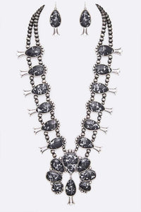 Squash Blossom Statement Western Necklace Set-[Womens_Boutique]-[NFR]-[Rodeo_Fashion]-[Western_Style]-Calamity's LLC