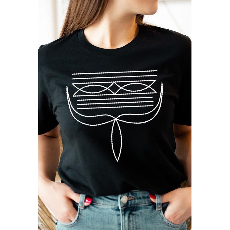 Western Boot Stitch Graphic T Shirts-[Womens_Boutique]-[NFR]-[Rodeo_Fashion]-[Western_Style]-Calamity's LLC