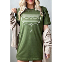 Western Boot Stitch Graphic T Shirts-[Womens_Boutique]-[NFR]-[Rodeo_Fashion]-[Western_Style]-Calamity's LLC