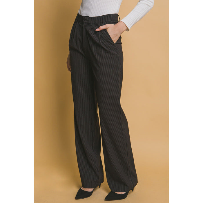 Pinstripe Wide Leg Pants-Pants-[Womens_Boutique]-[NFR]-[Rodeo_Fashion]-[Western_Style]-Calamity's LLC