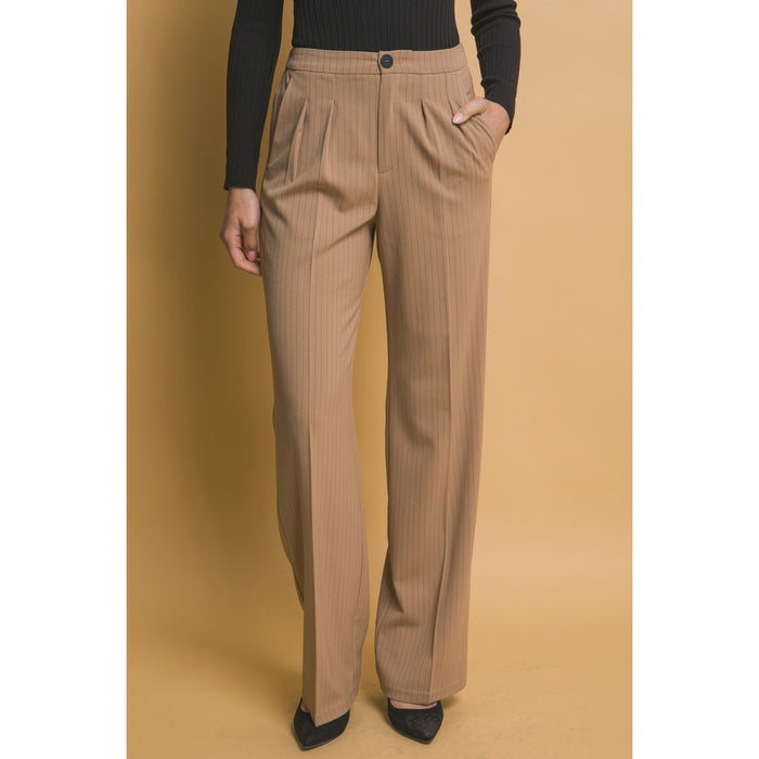 Formal Striped Straight-Leg Pants-Pants-[Womens_Boutique]-[NFR]-[Rodeo_Fashion]-[Western_Style]-Calamity's LLC