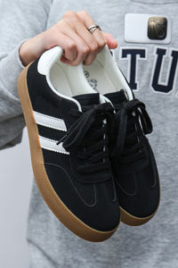 Striped Lace-up Flat Sneakers-[Womens_Boutique]-[NFR]-[Rodeo_Fashion]-[Western_Style]-Calamity's LLC