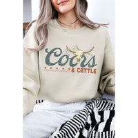 Coors and Castle Western, Fleece Sweatshirt-[Womens_Boutique]-[NFR]-[Rodeo_Fashion]-[Western_Style]-Calamity's LLC