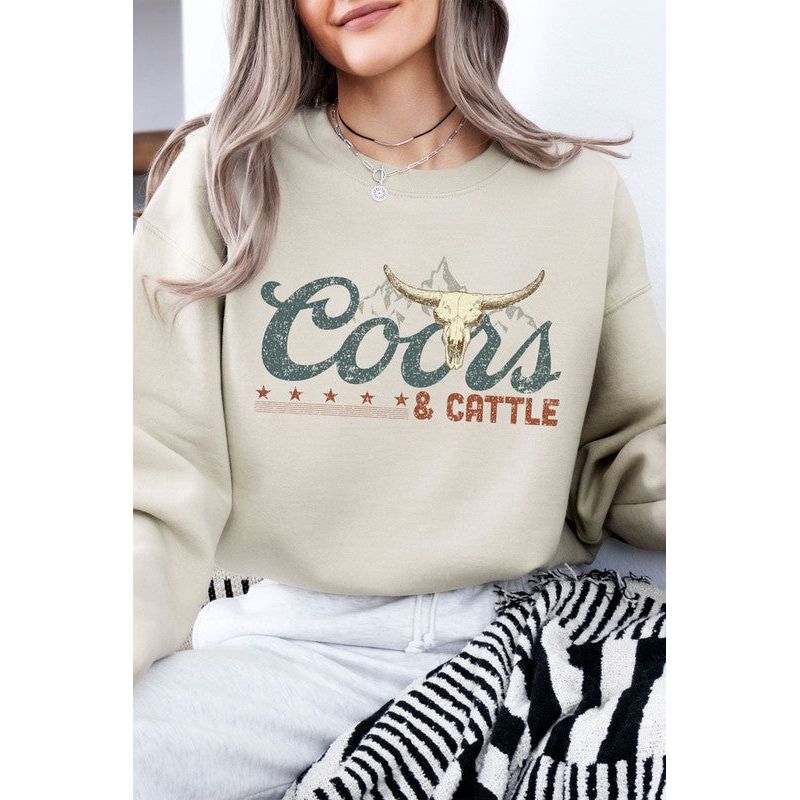 Coors and Castle Western, Fleece Sweatshirt-[Womens_Boutique]-[NFR]-[Rodeo_Fashion]-[Western_Style]-Calamity's LLC