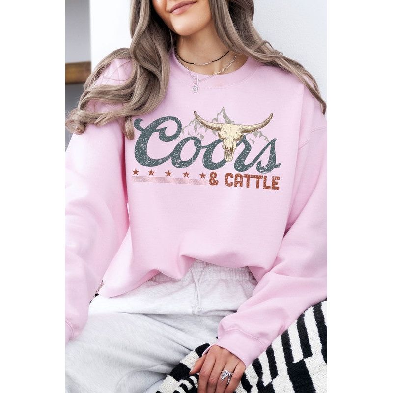 Coors and Castle Western, Fleece Sweatshirt-[Womens_Boutique]-[NFR]-[Rodeo_Fashion]-[Western_Style]-Calamity's LLC