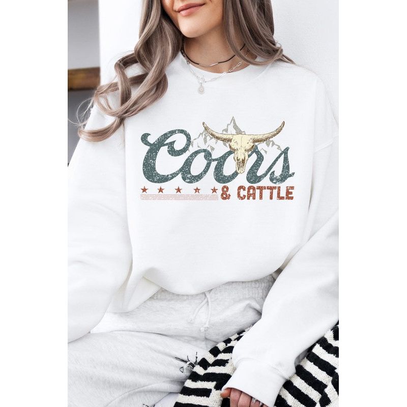 Coors and Castle Western, Fleece Sweatshirt-[Womens_Boutique]-[NFR]-[Rodeo_Fashion]-[Western_Style]-Calamity's LLC