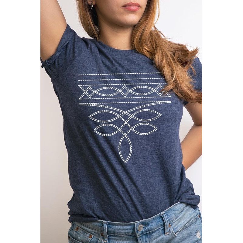 Western Boot Stitch Graphic Plus Tee-[Womens_Boutique]-[NFR]-[Rodeo_Fashion]-[Western_Style]-Calamity's LLC