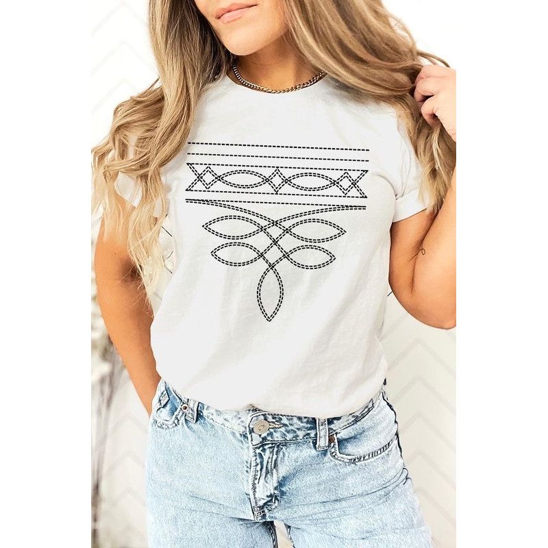 Western Boot Stitch Graphic Plus Tee-[Womens_Boutique]-[NFR]-[Rodeo_Fashion]-[Western_Style]-Calamity's LLC