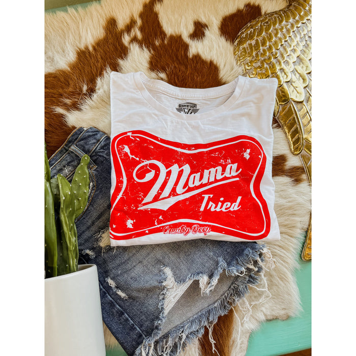 Mama Tried Cropped T-Graphic Tees-[Womens_Boutique]-[NFR]-[Rodeo_Fashion]-[Western_Style]-Calamity's LLC