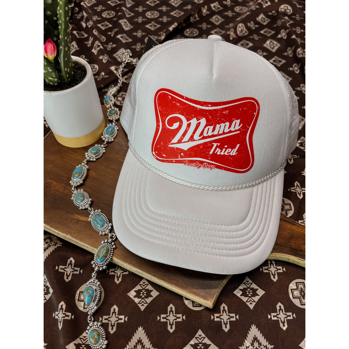 Mama Tried Trucker Hat-Hats-[Womens_Boutique]-[NFR]-[Rodeo_Fashion]-[Western_Style]-Calamity's LLC