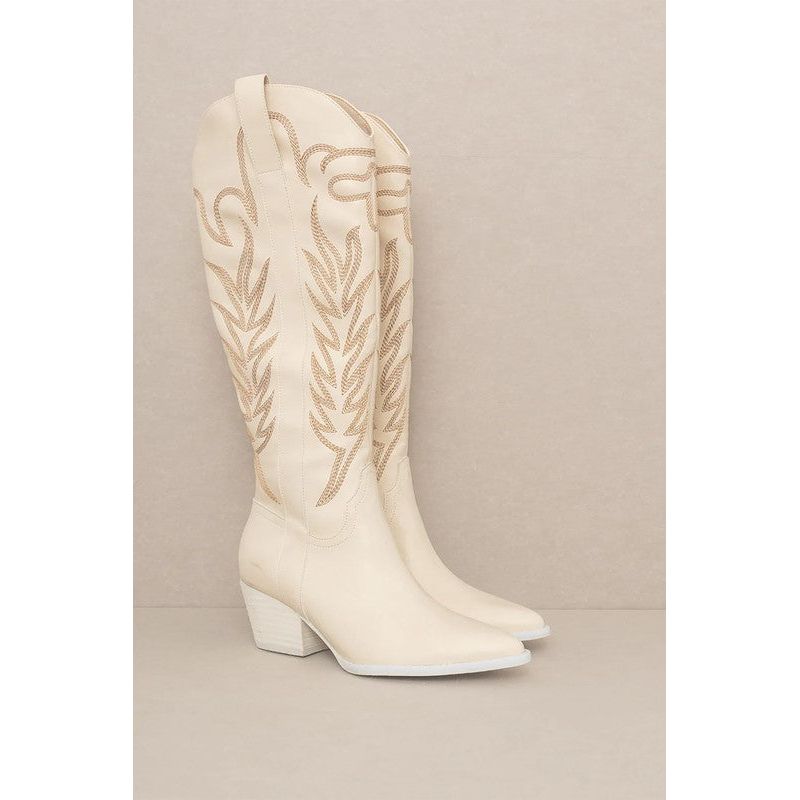 SAMARA-EMBROIDERY WESTERN KNEE HIGH BOOTS-[Womens_Boutique]-[NFR]-[Rodeo_Fashion]-[Western_Style]-Calamity's LLC