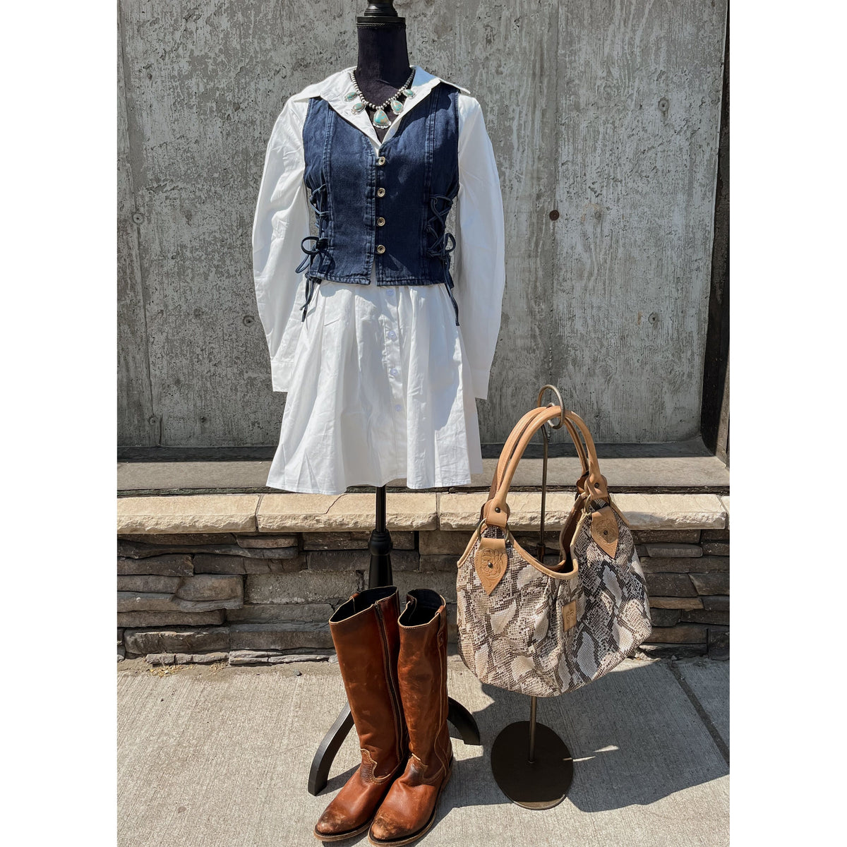 Sarina Button Down Dress-Dresses-[Womens_Boutique]-[NFR]-[Rodeo_Fashion]-[Western_Style]-Calamity's LLC