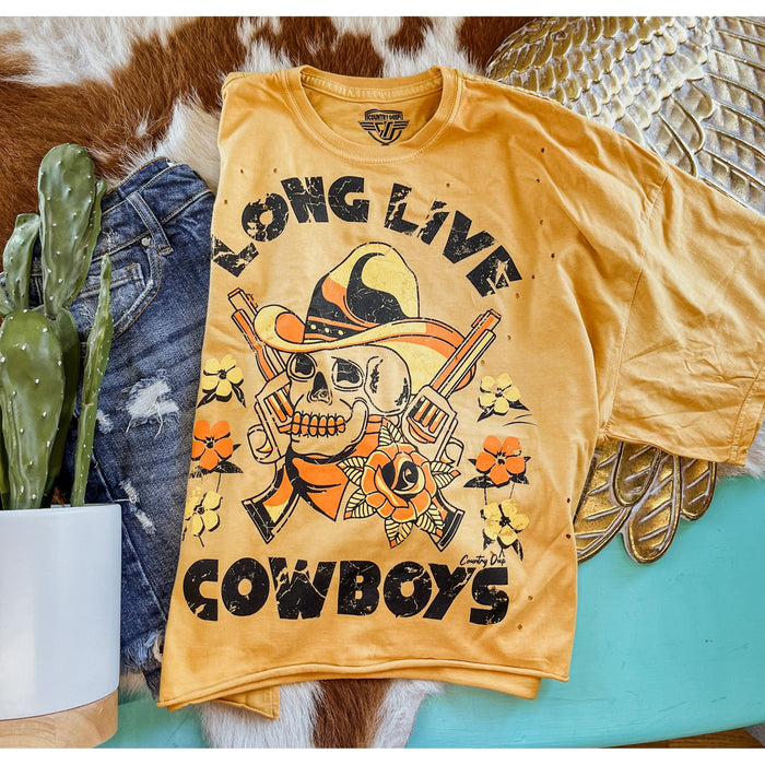 Long Live Cowboys Cropped T-Graphic Tees-[Womens_Boutique]-[NFR]-[Rodeo_Fashion]-[Western_Style]-Calamity's LLC