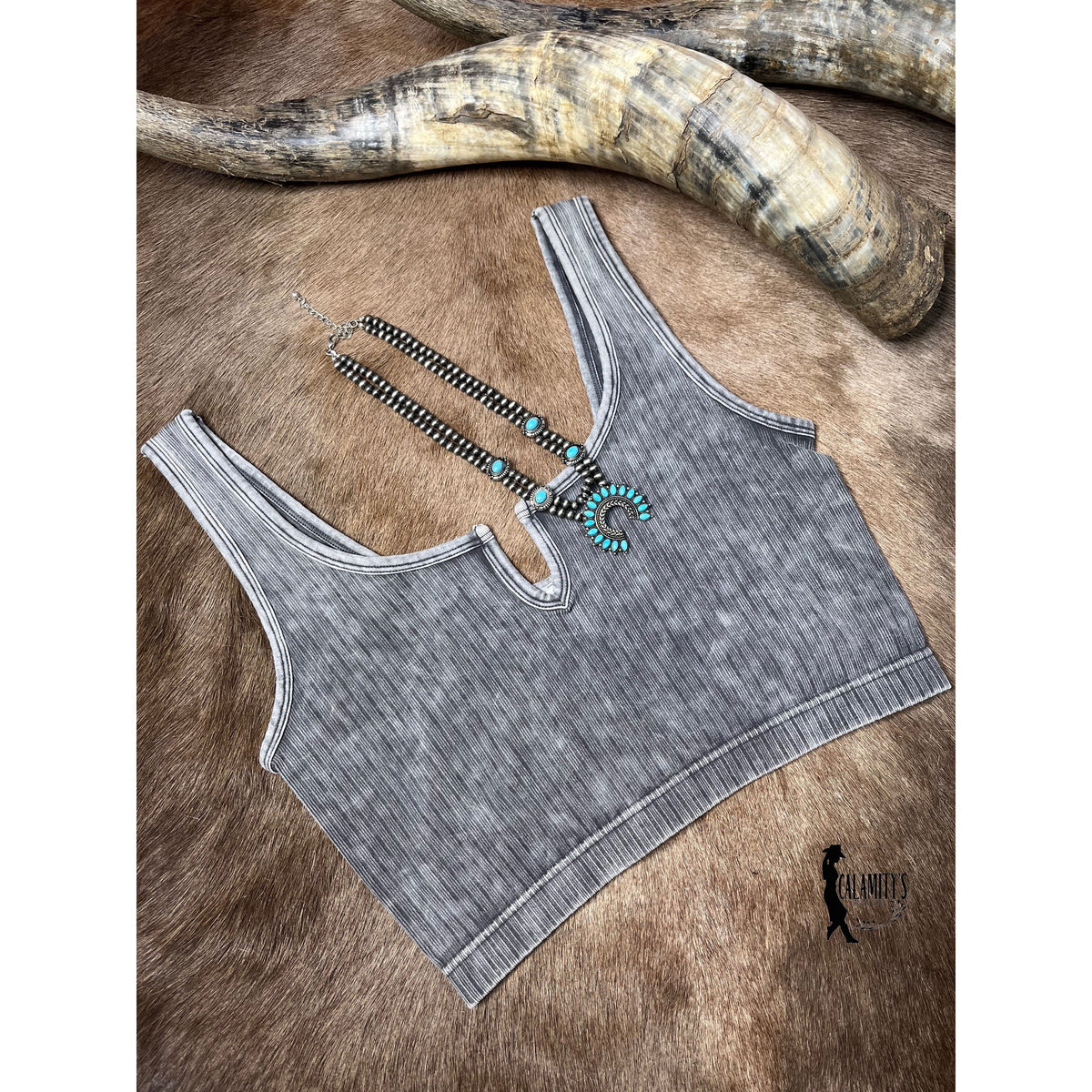 WASHED RIBBED CROPPED KEYHOLE CUTOUT TANK TOP-Camis/Tanks-[Womens_Boutique]-[NFR]-[Rodeo_Fashion]-[Western_Style]-Calamity's LLC