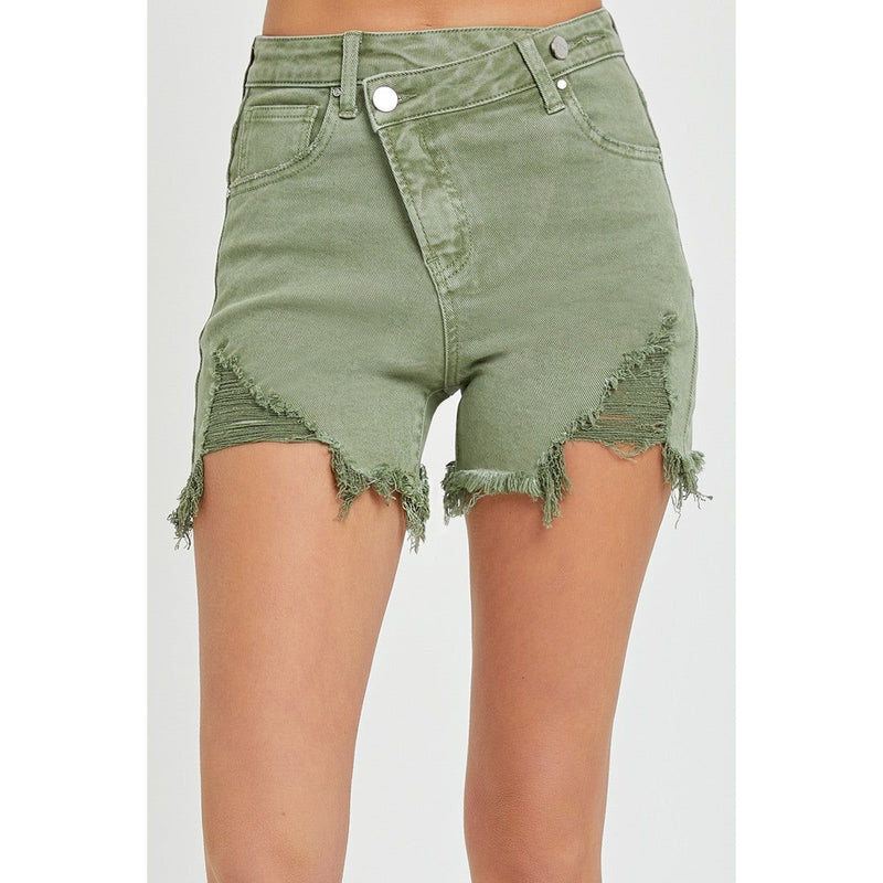 High Rise Cross Over Shorts-Shorts-[Womens_Boutique]-[NFR]-[Rodeo_Fashion]-[Western_Style]-Calamity's LLC