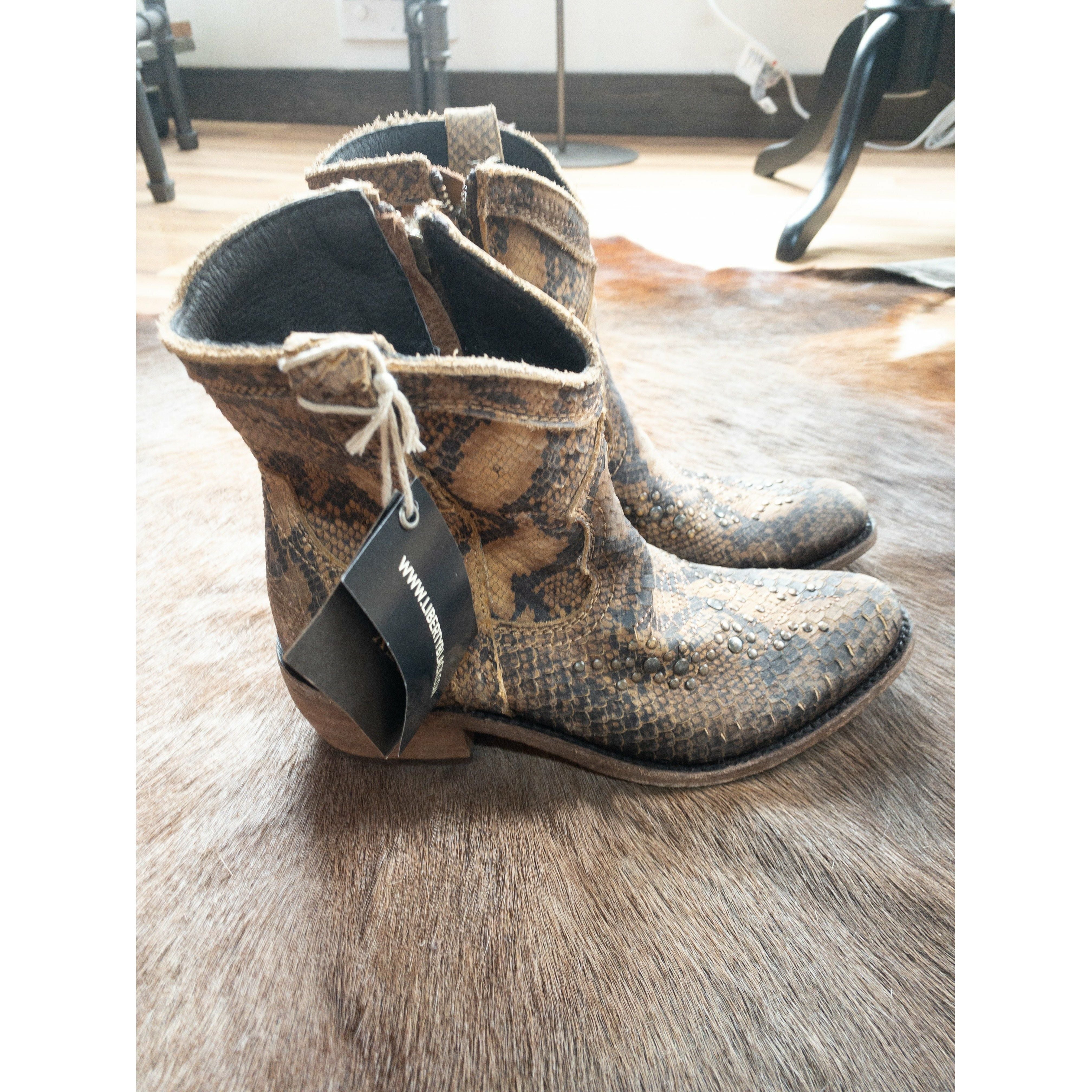 Liberty black cheap python boots