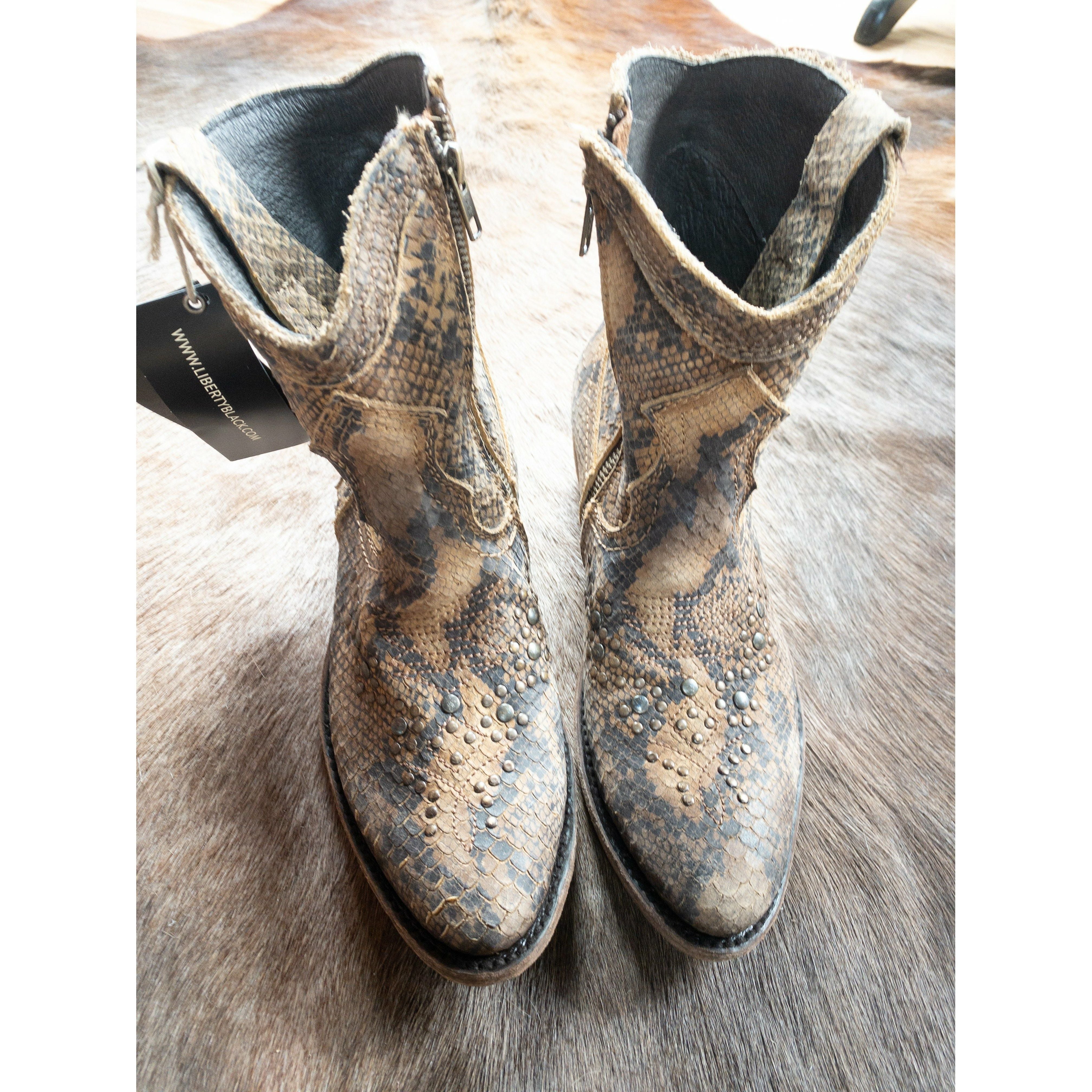 Liberty black clearance python boots